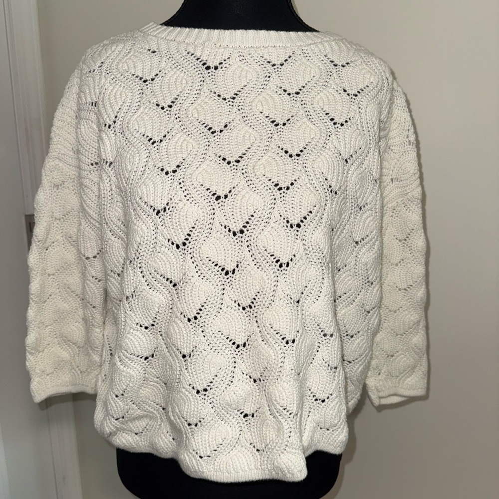 LOFT Textured Crew Neck Sweater